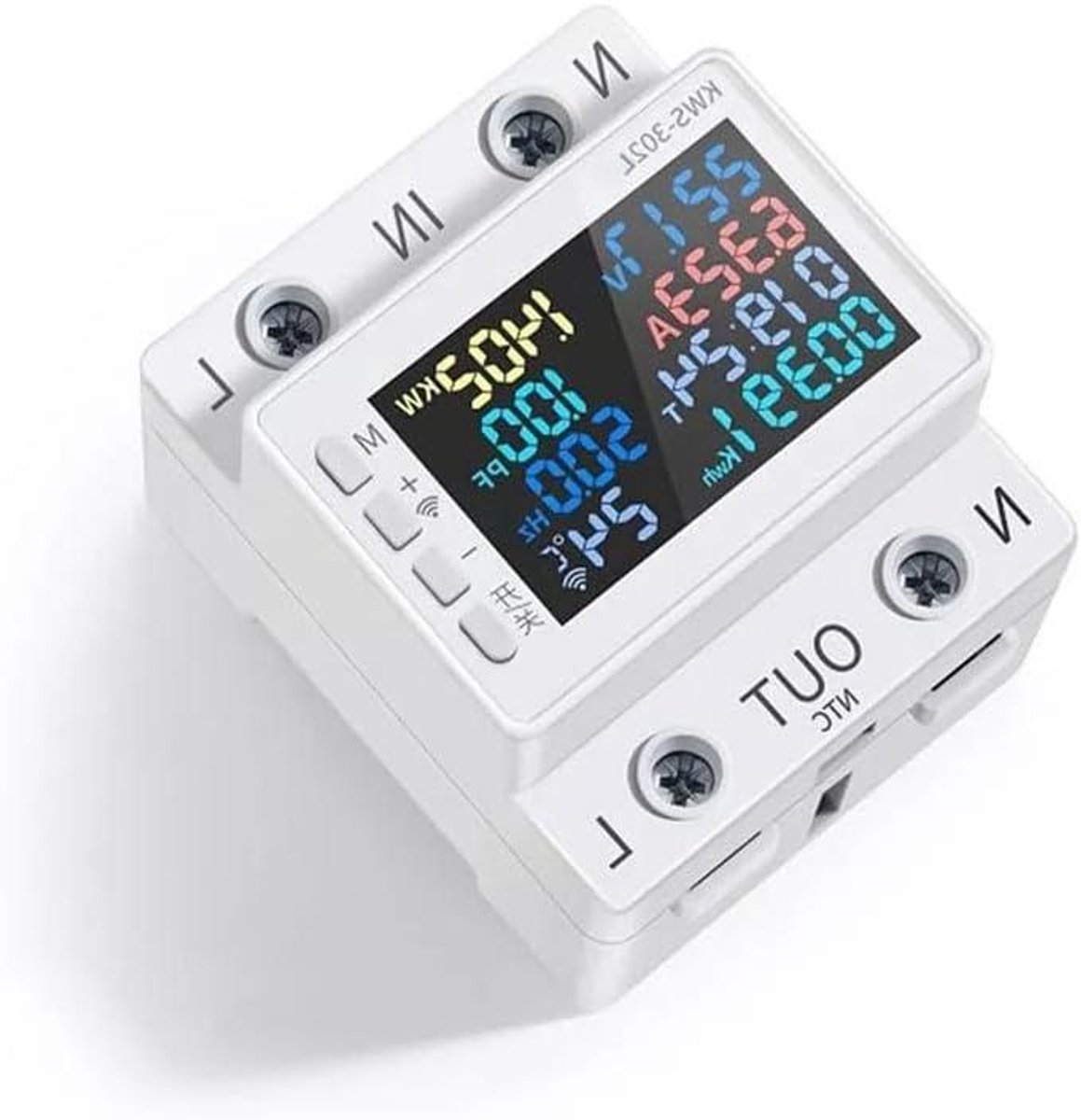 Digitale Energiemeter - Stroomverbruik Monitor - Energieverbruik Meten - Afstandsbediening Mobiel - 8 x 7 x 5 cm - Wit