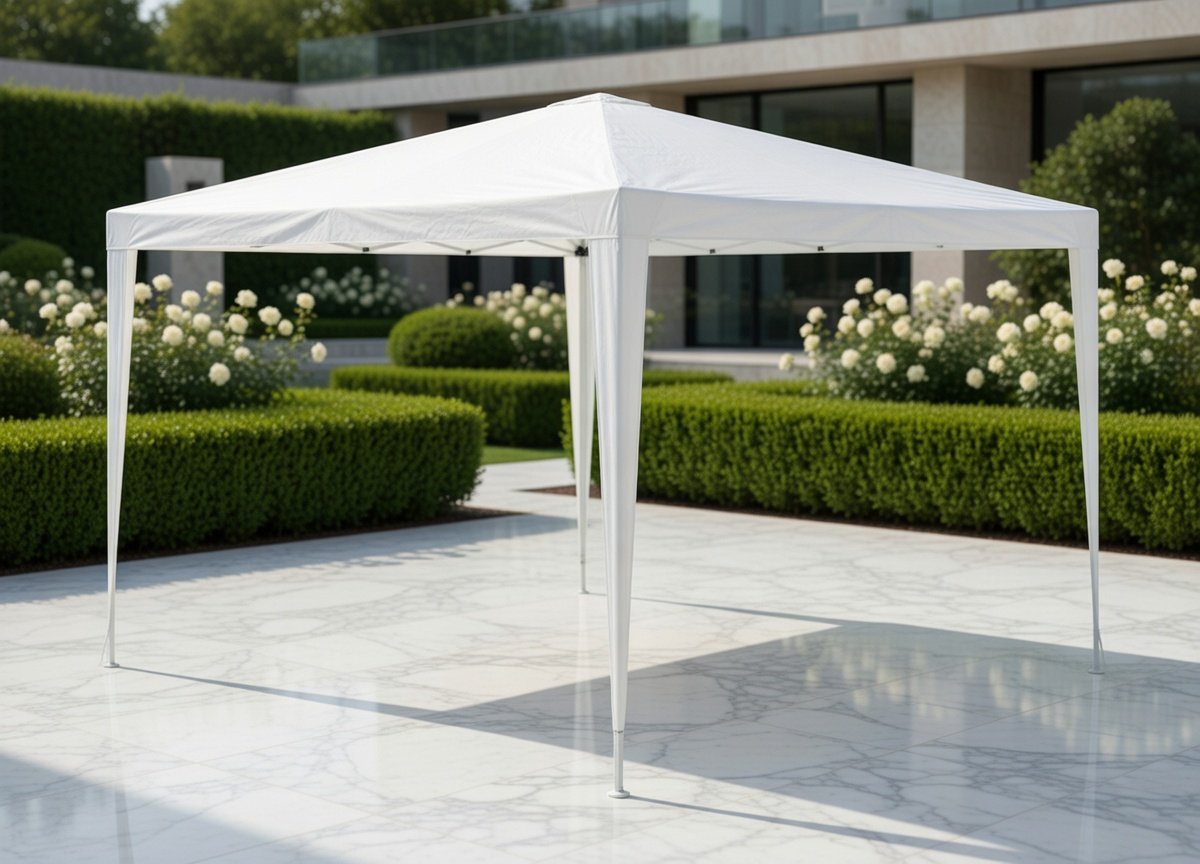 Premium Partytent 3x3m – Waterafstotende Feesttent voor Tuin, Camping en Evenementen – Wit, Stevig Stalen Frame, UV-Bescherming, Inclusief Haringen en Spanbanden MedahoMeStore