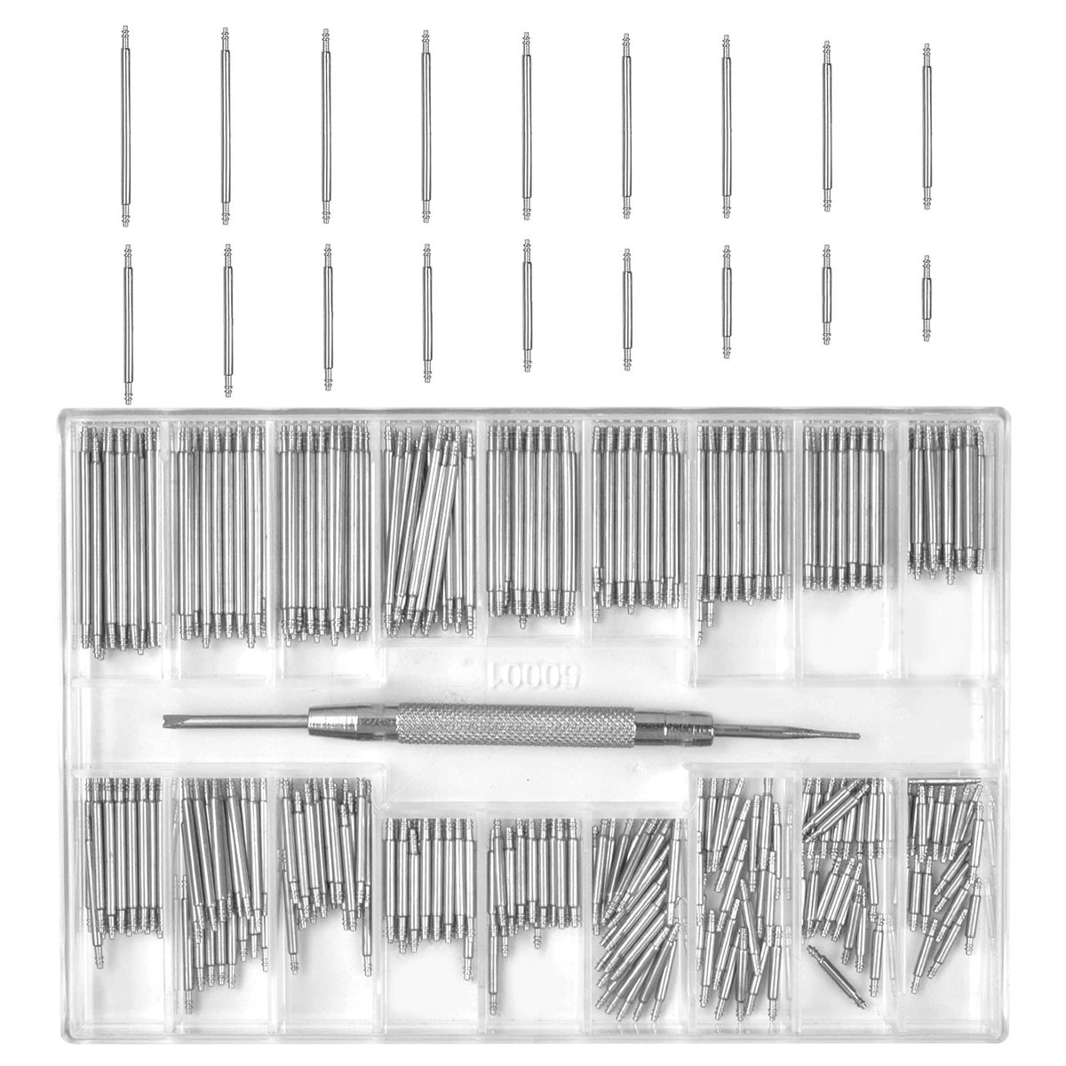 Cosensi - 360 Pcs Strap Spring Bars - Horlogeband - Inclusief gereedschap - Zilver - Voor horloges - 18 maten - Voor diverse horloges