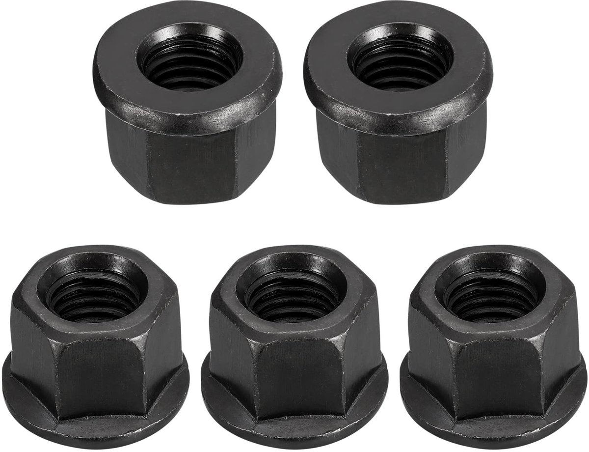 Allecto - - M14 Flensmoer - Hex Flensmoer - Duurzaam en Sterk - Zwart - Carbon Staal - Voor Machines - Industrieel