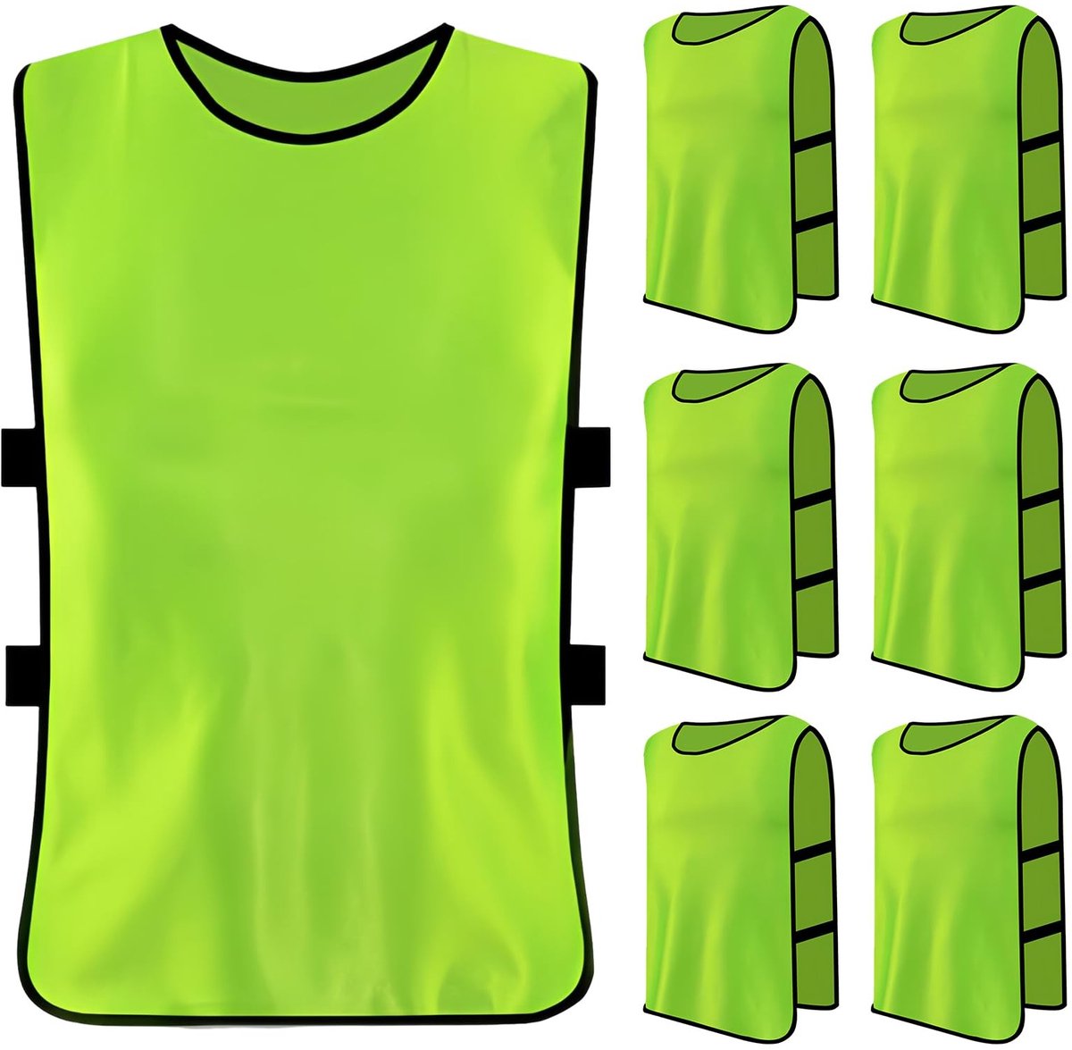Allecto - - Training Bibs - Sportieve Mesh Vest - Ideaal voor Teamsporten - Groen - Ademend en Lichtgewicht - Geschikt voor Volwassenen - 6 Stuks