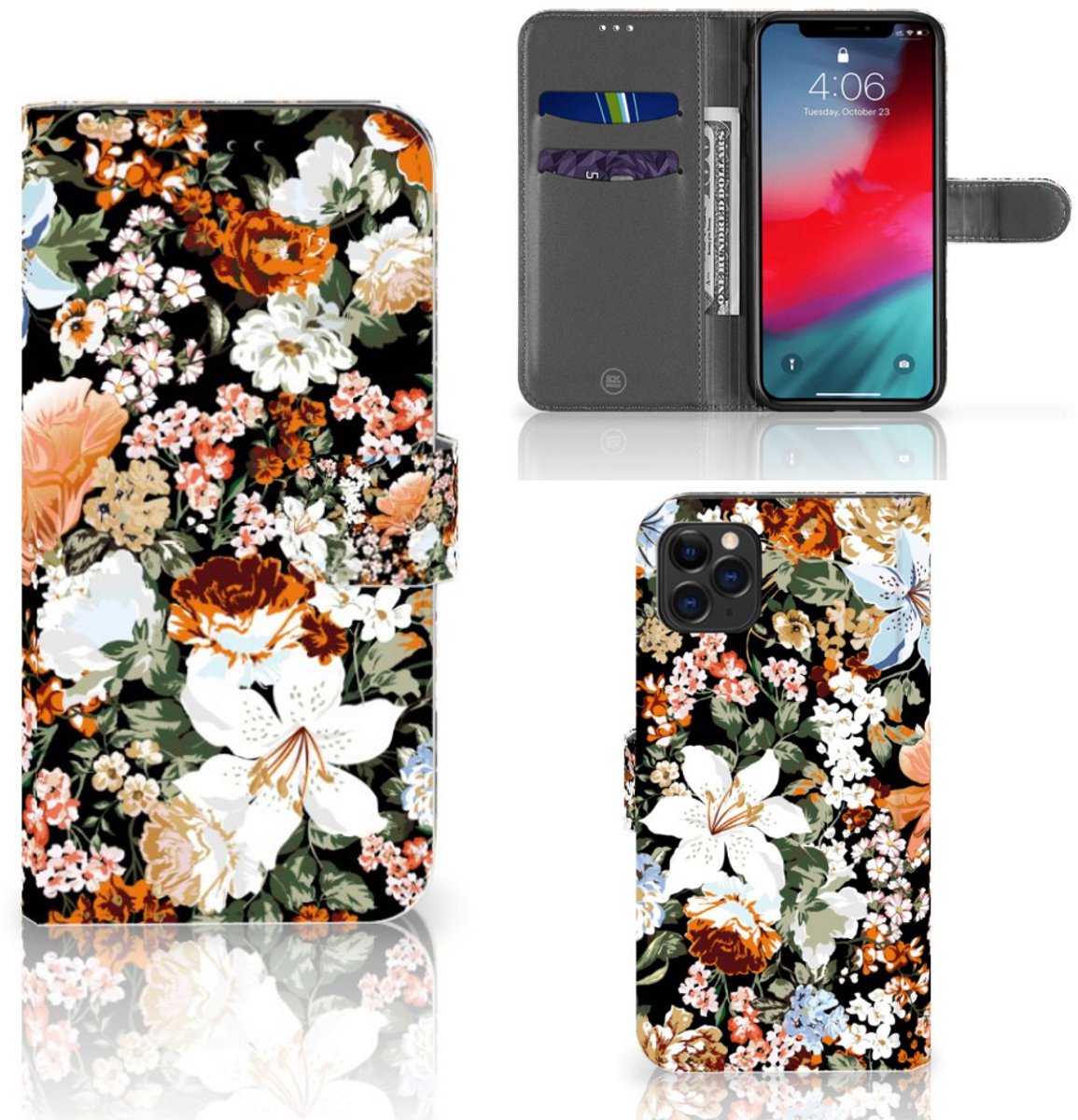Hoesje voor Apple iPhone 11 Pro Max Dark Flowers