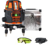 Kibani Losse Kruislijnlaser - Bouwlaser Zelfnivellerend - Kruislijnlaser Zelfnivellerend - Kruislaser - Rotatielaser - Laserwaterpas - Lijnlaser - Oplaadbare Accu - Groen - met Opberg Box