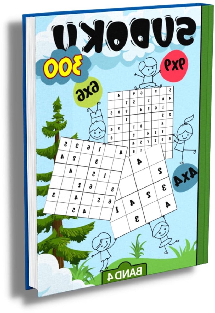 Sudoku Kinderbuch - Logica Puzzels - Hersentraining Kinderen - 300 Puzzels 3 Groottes - 6x9 Inch - Niet gespecificeerd