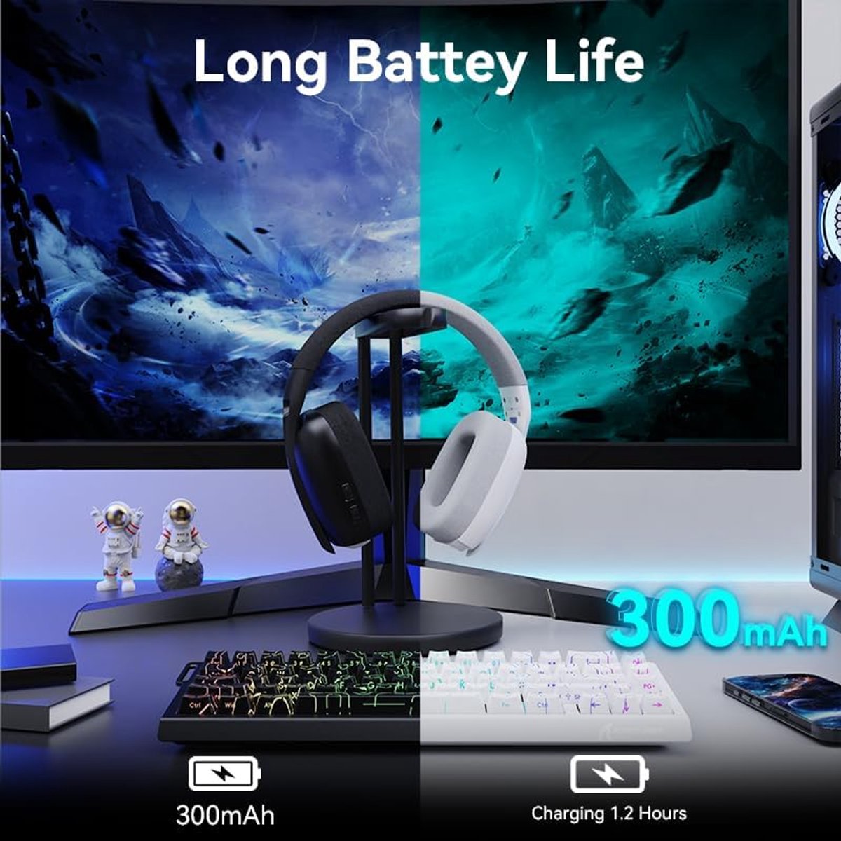 Attack Shark L80 PRO - Gaming Headset - Zwart thumbnail 3