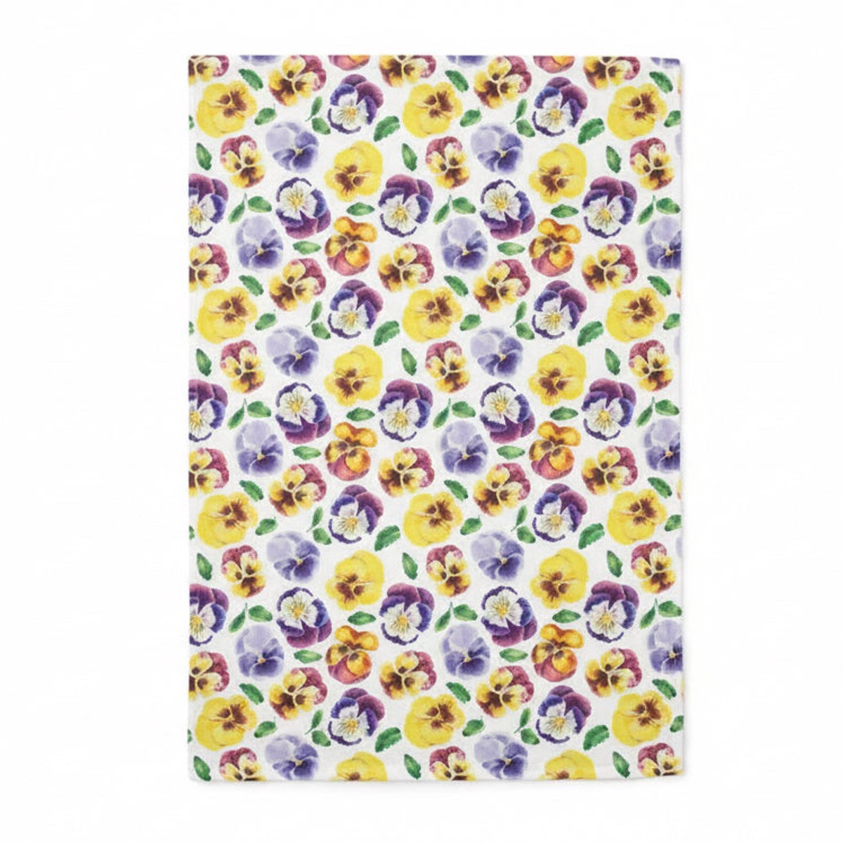 Ambiente Theedoek Lots of Pansies wit multi 70x50cm