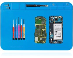 Soldermat 30 x 20 cm met schaal, antistatische reparatiematrix en schroefpositie voor solderen en repareren van elektronica