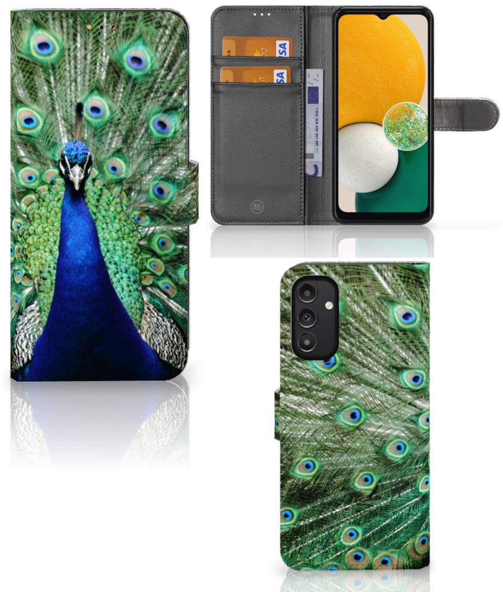 Samsung Galaxy A14 5G Telefoonhoesje met Pasjes Pauw