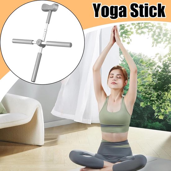 Yoga Stang Correctie - Houding Verbeteraar - Lichaam Uitlijning - Draagbaar Hulpmiddel - 78 cm Lengte - Grijs — afbeelding 2