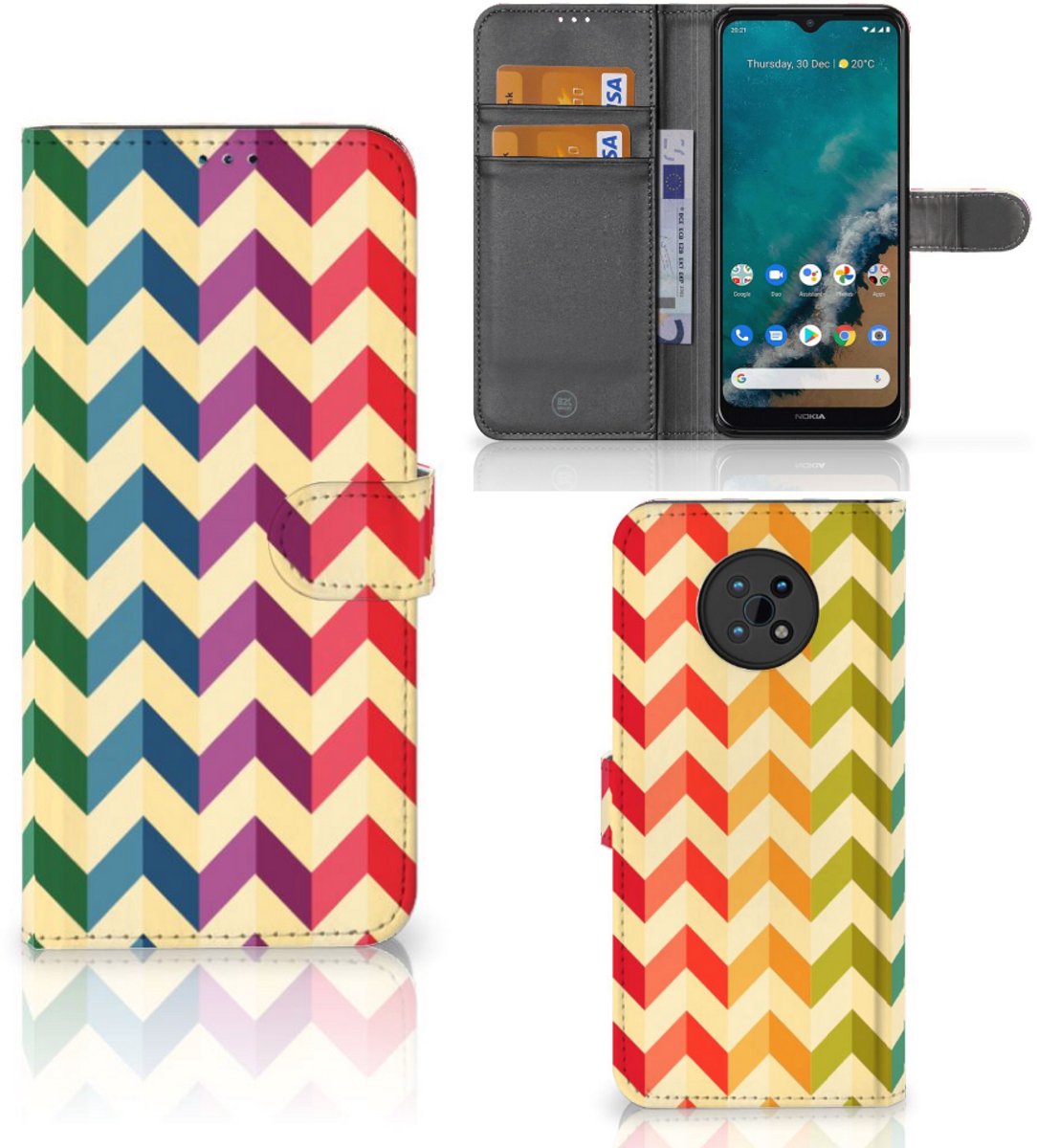 Nokia G50 Telefoon Hoesje Zigzag Multi Color