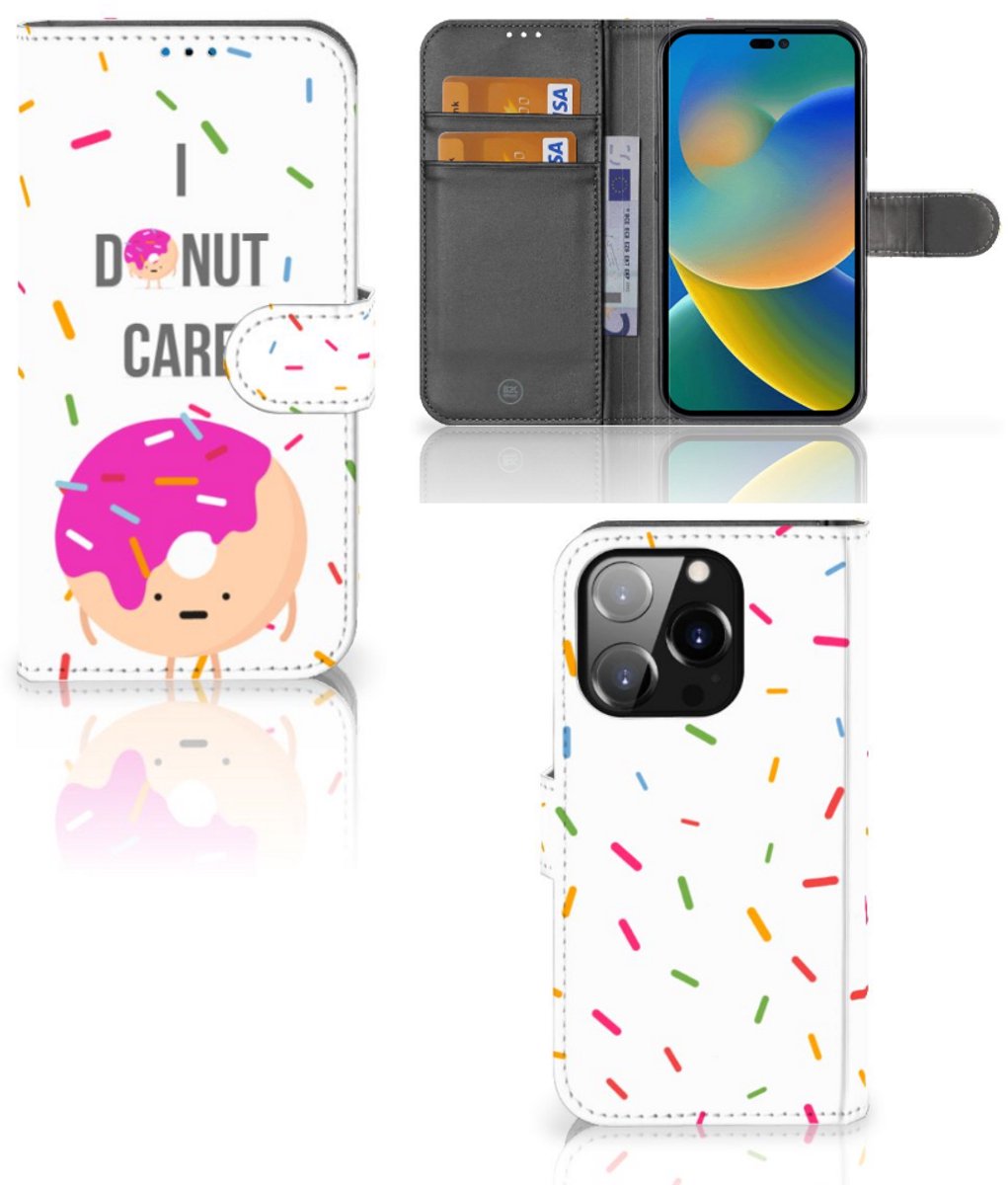 iPhone 14 Pro Book Cover Donut Roze