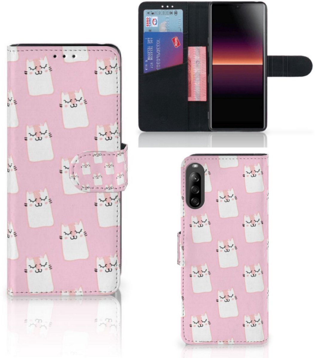Boekhoesje voor Sony Xperia L4 Telefoonhoesje met Pasjes Sleeping Cats