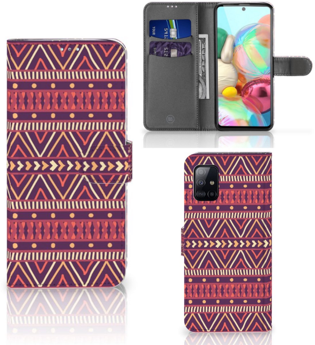 Samsung Galaxy A71 Telefoon Hoesje Aztec Paars