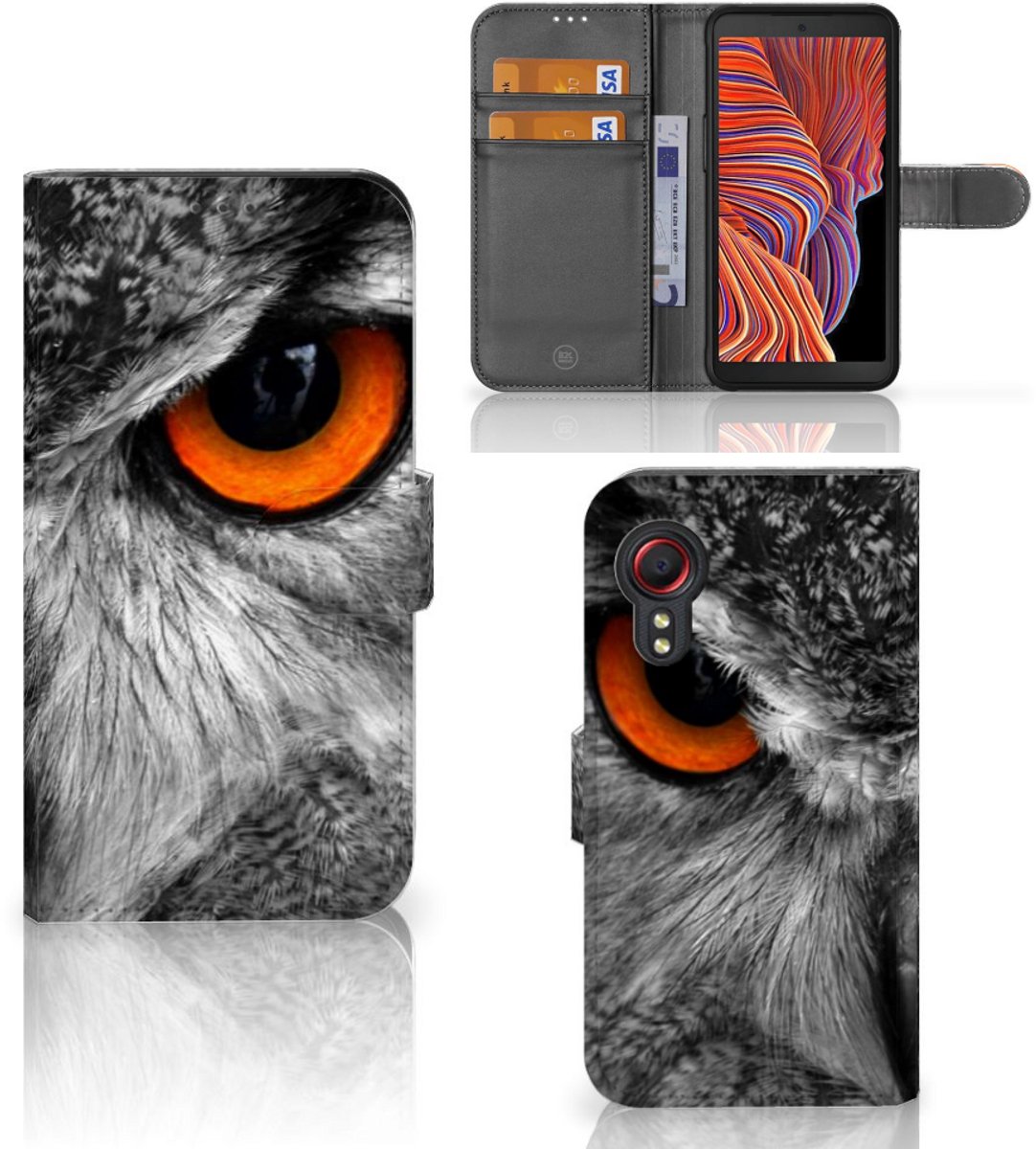 Samsung Galaxy Xcover 5 Telefoonhoesje met Pasjes Uil