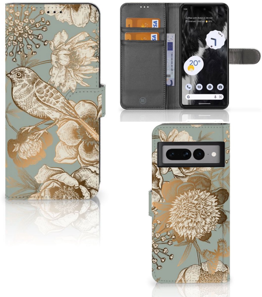 Hoesje voor Google Pixel 7 Pro Vintage Bird Flowers