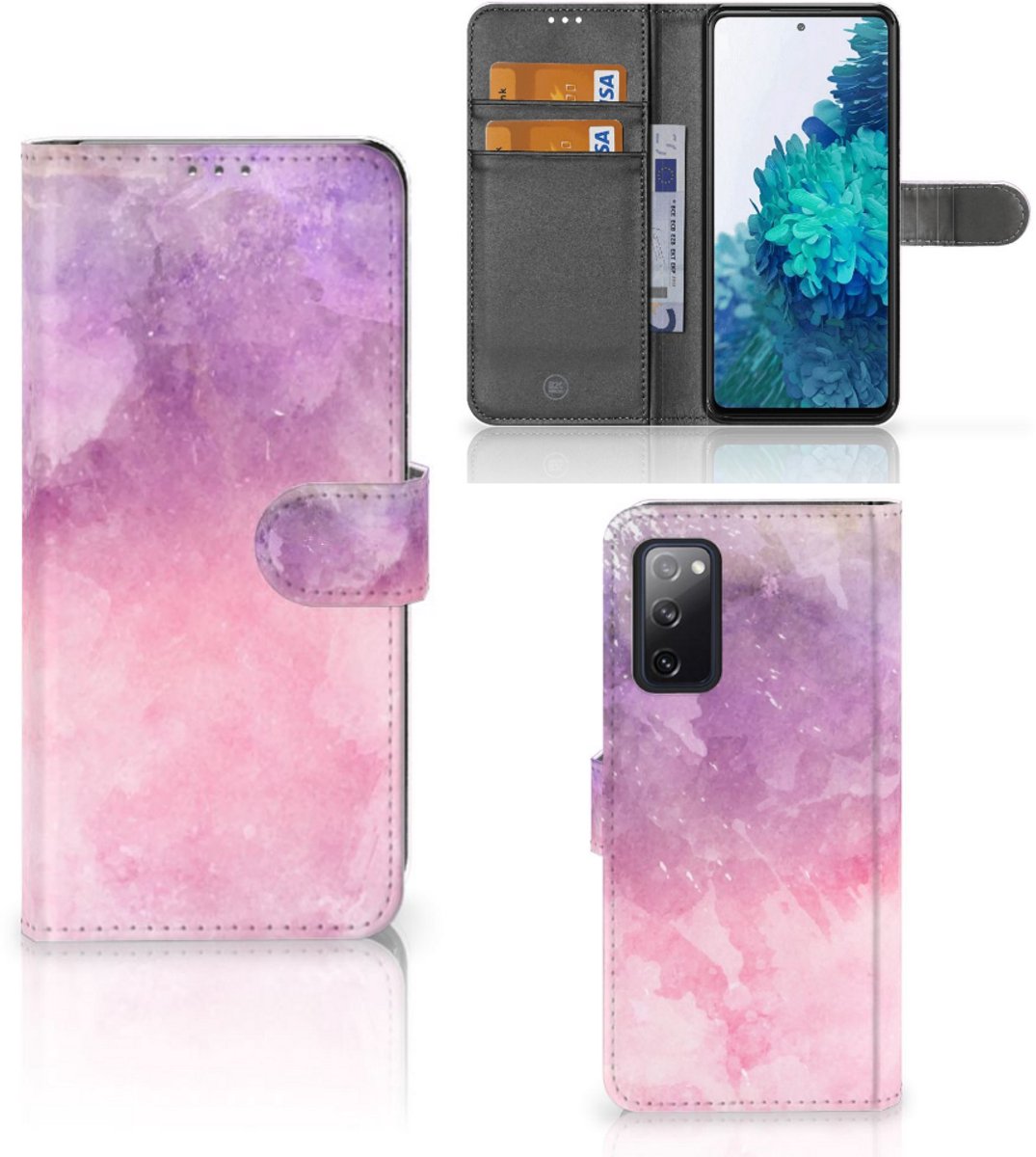 Boekhoesje voor Hoesje Samsung Galaxy S20 FE Pink Purple Paint