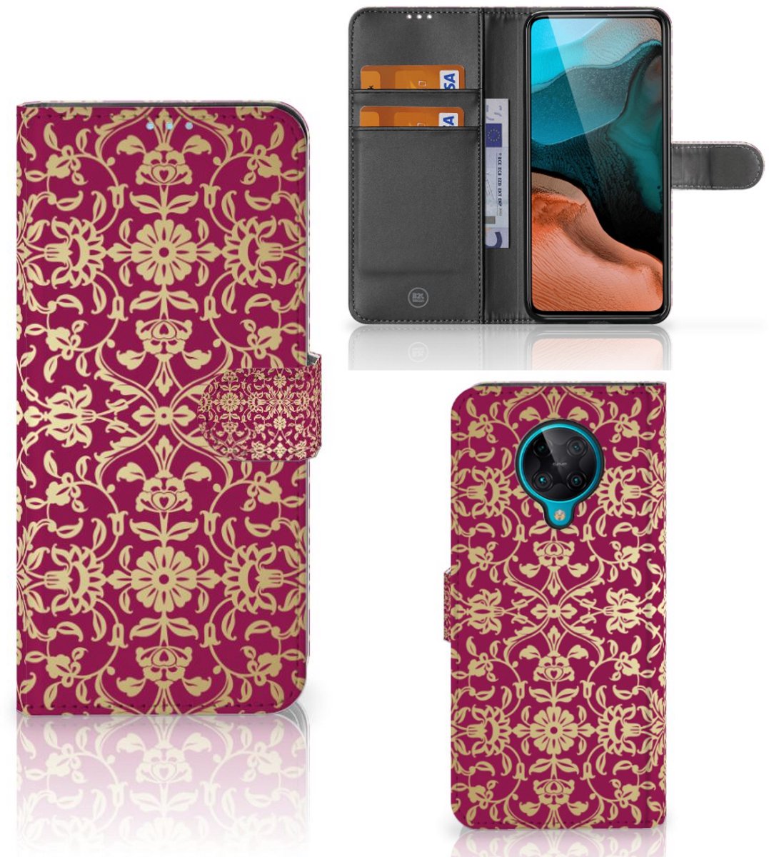 Wallet Case Xiaomi Poco F2 Pro Barok Pink