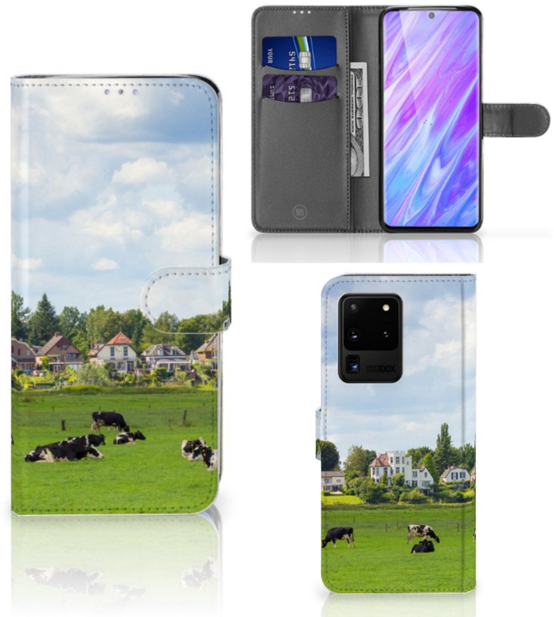 Samsung Galaxy S20 Ultra Telefoonhoesje met Pasjes Koeien