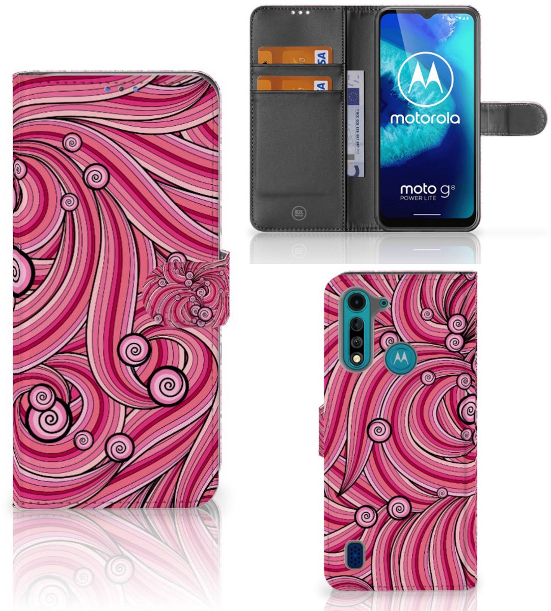 Motorola G8 Power Lite Hoesje Swirl Pink