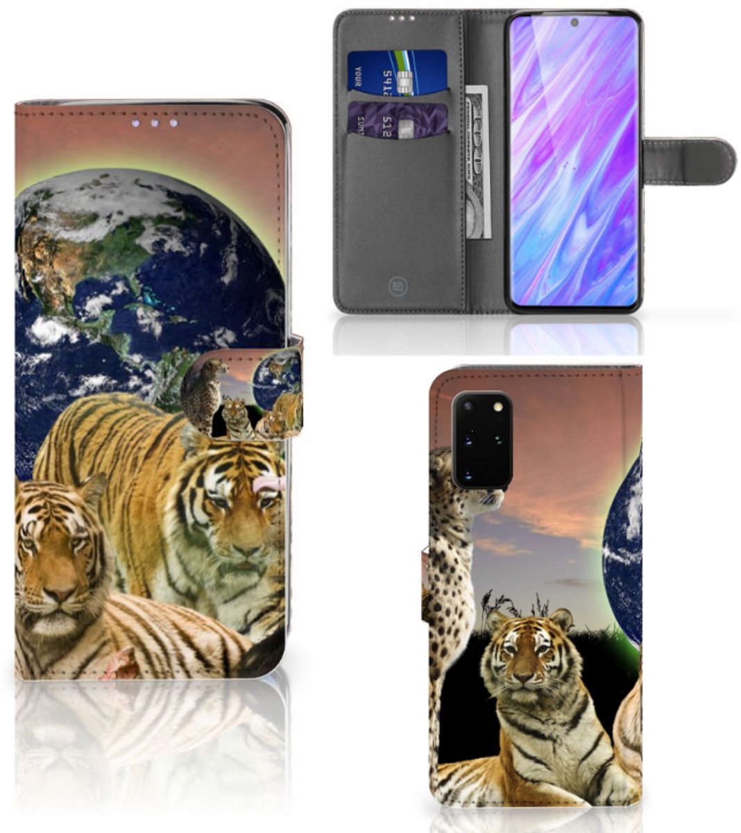 Samsung Galaxy S20 Plus Telefoonhoesje met Pasjes Roofdieren