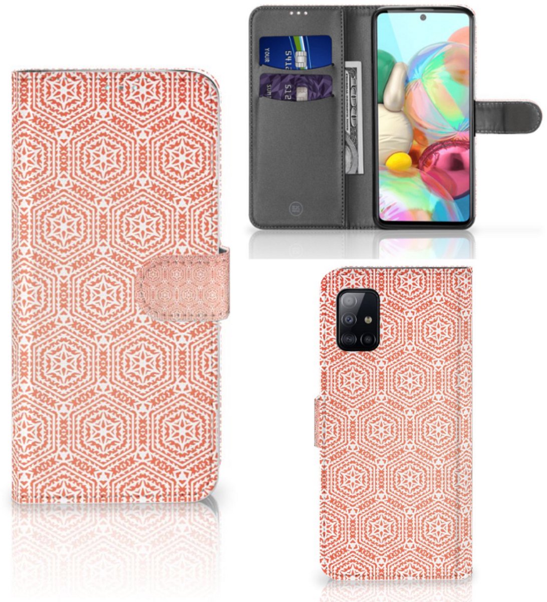 Samsung Galaxy A71 Telefoon Hoesje Pattern Orange