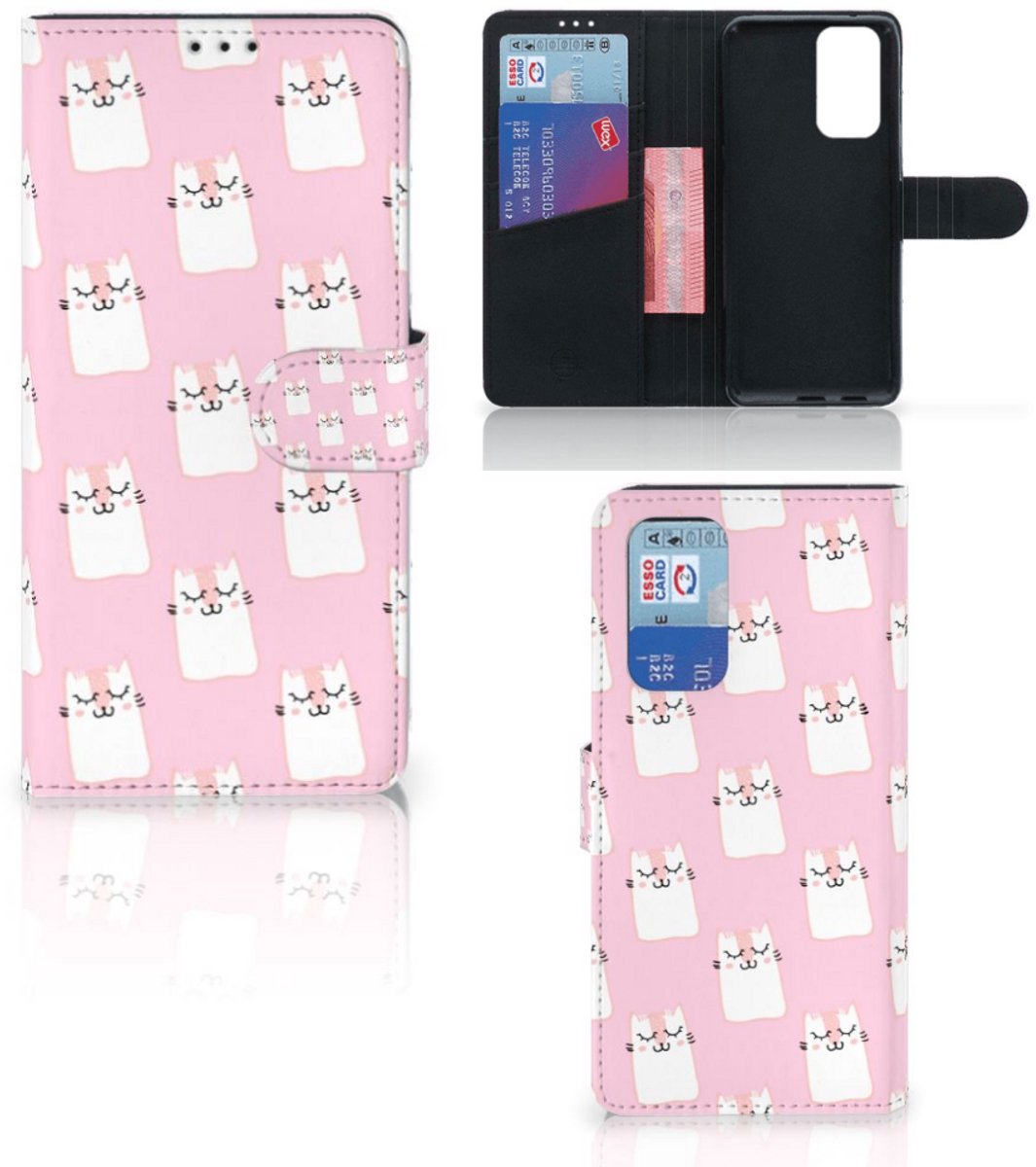 Boekhoesje voor OnePlus 9 Pro Telefoonhoesje met Pasjes Sleeping Cats