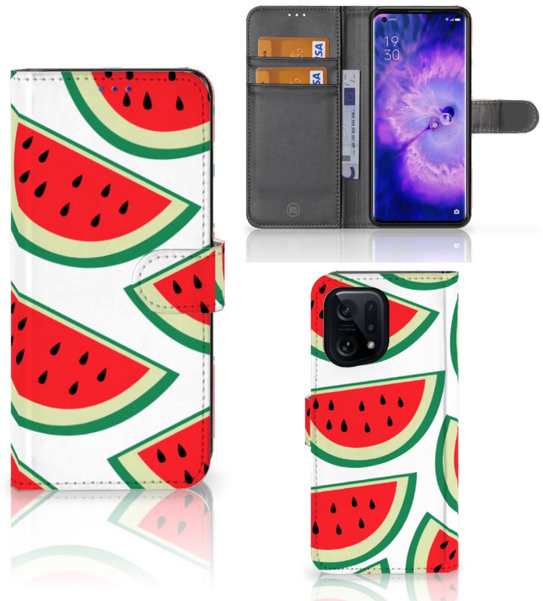 OPPO Find X5 Book Cover Watermelons