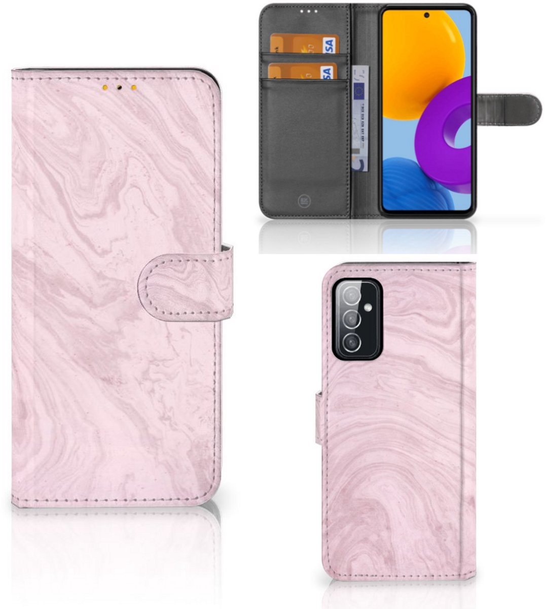 Samsung Galaxy M52 Bookcase Marble Pink - Origineel Cadeau Vriendin
