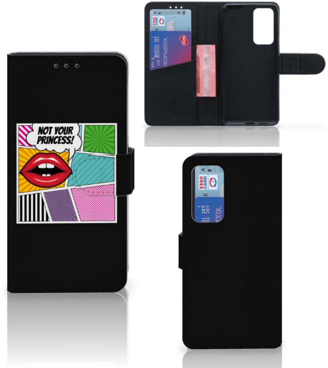 Huawei P40 Wallet Case met Pasjes Popart Princess