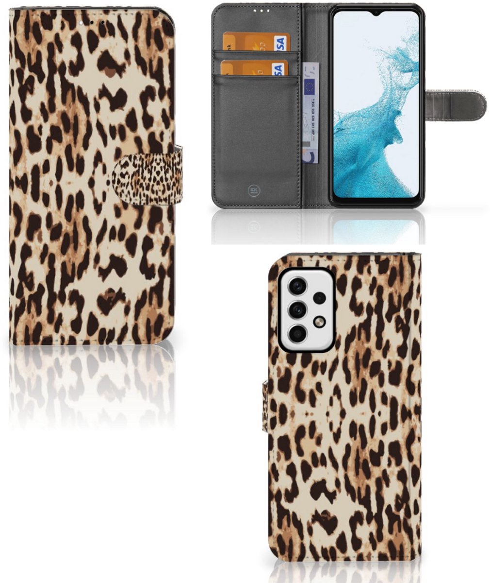 Samsung Galaxy A23 Telefoonhoesje met Pasjes Leopard