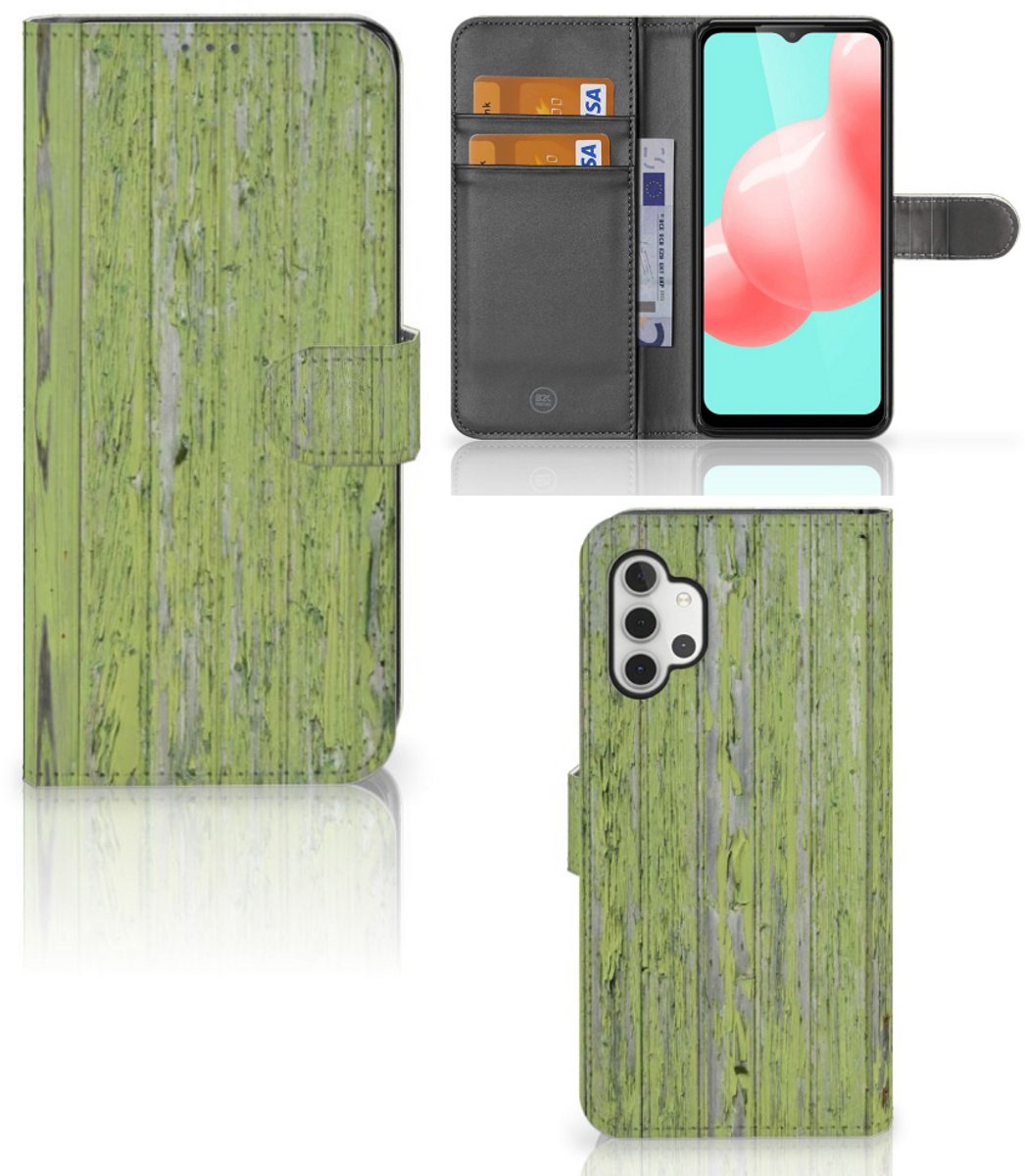Samsung Galaxy A32 5G Book Style Case Green Wood