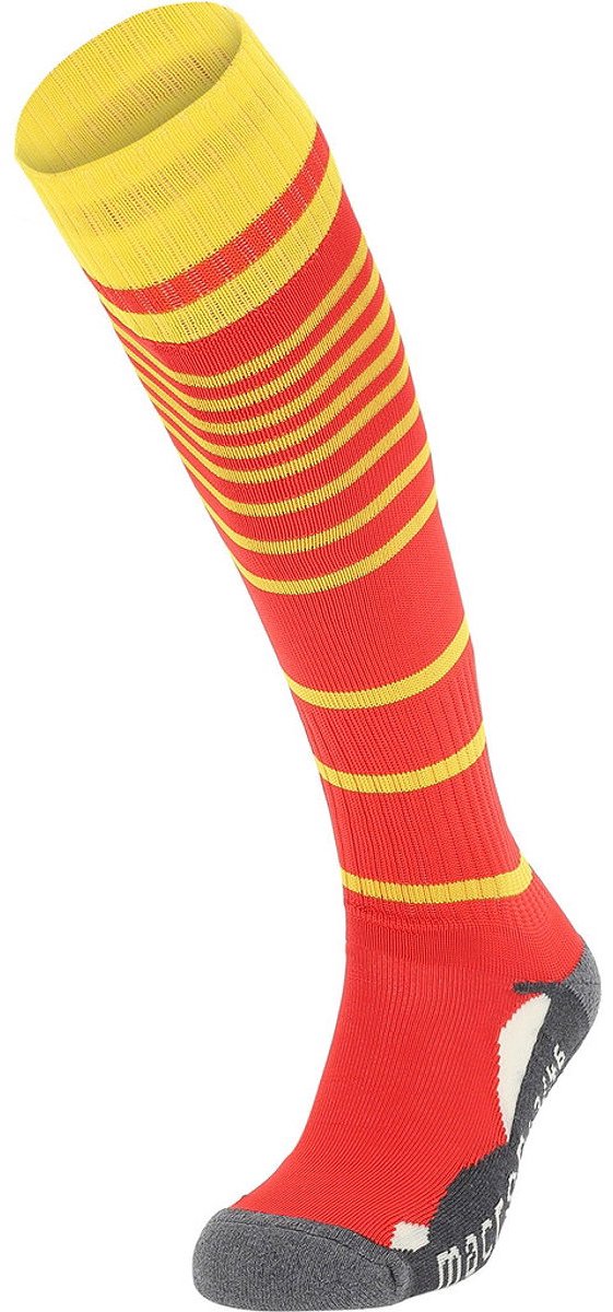 561x1200.jpg Macron Target Voetbalkousen - Rood / Geel | Maat: 39/42 - Afbeelding 1