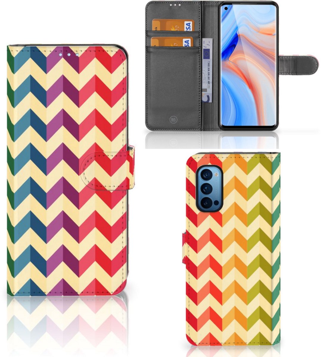 OPPO Reno 4 Pro 5G Telefoon Hoesje Zigzag Multi Color