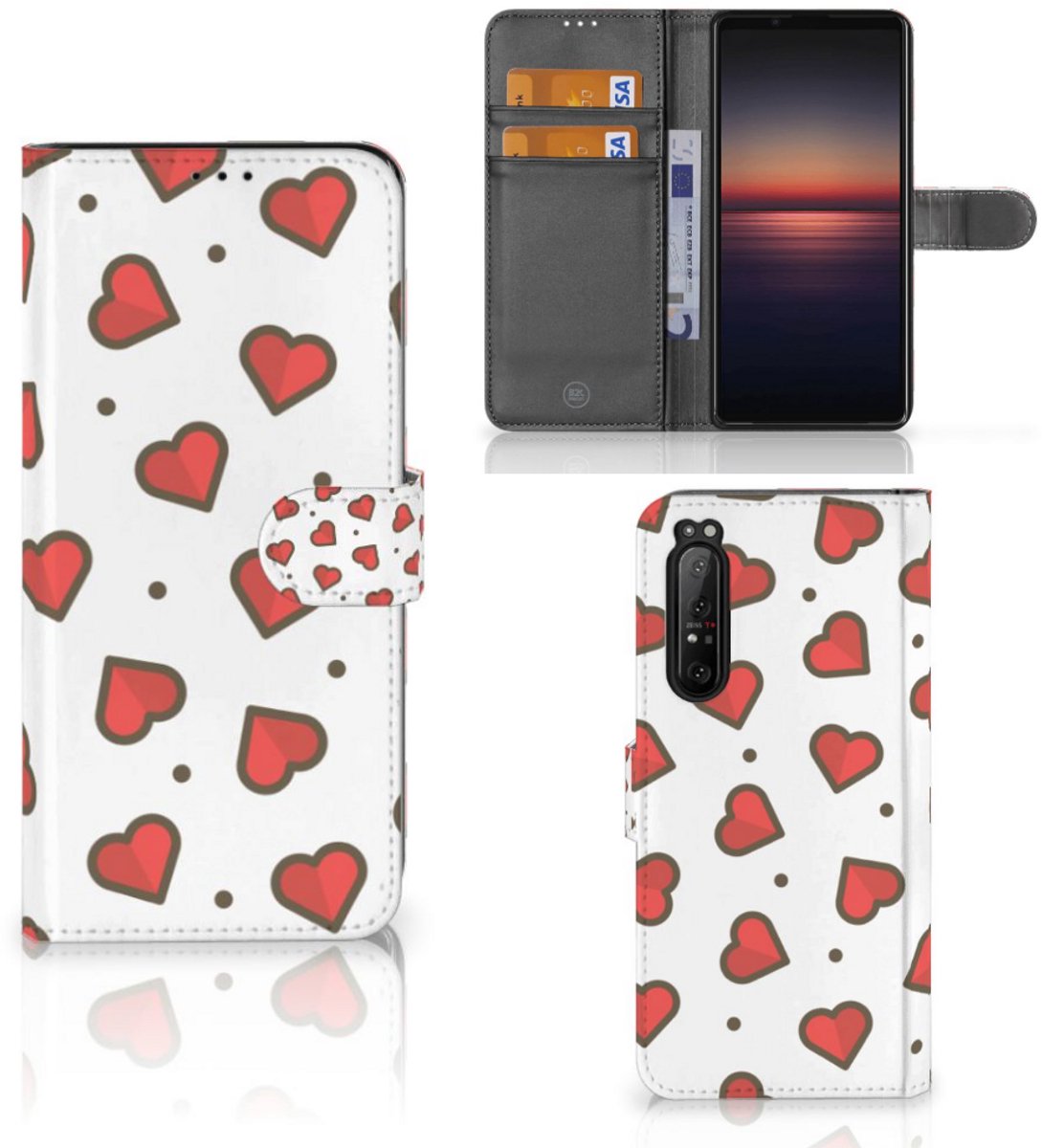 Sony Xperia 1 II Telefoon Hoesje Hearts