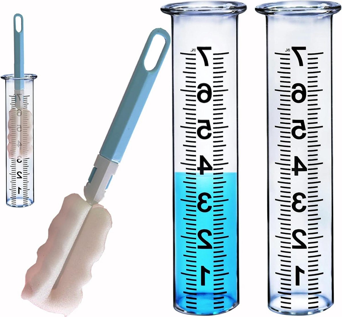 Regenmeter Vervangende Buis - Reserve Regenmeter Glas - Weer Meten - Vriesbestendig Scheurbestendig Plastic - 7 Inch Capaciteit - Transparant