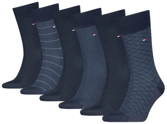 Tommy Hilfiger Herensokken Giftbox 6-Pack Navy