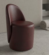 Fauteuil - Stoel - 80x45x45 cm - Relaxstoel - Kunstleer - Kersenbruin - Poef met omhullende rugleuning