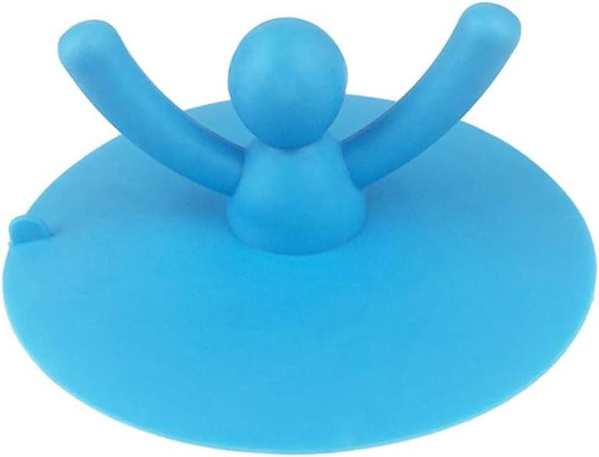 Mensvormige Afvoerplug - Gootsteen Stopper - Afvoer Beschermen - Schattig Ontwerp - 9.5 x 4 cm - Blauw