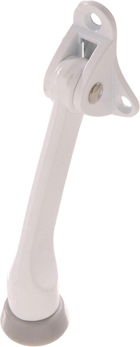 Deurstop - Deurhouder - Deur Open Houden - Vergrendelt in Verhoogde Positie - 4 Inch - Wit