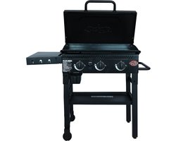 Char-Griller Flat Iron Gas Plancha – Gas Bakplaat met 3 Branders – Stalen Bakplaat met Porselein Coating (±3350 cm²) – Gelijkmatige Warmteverdeling – voor 4-6 Personen