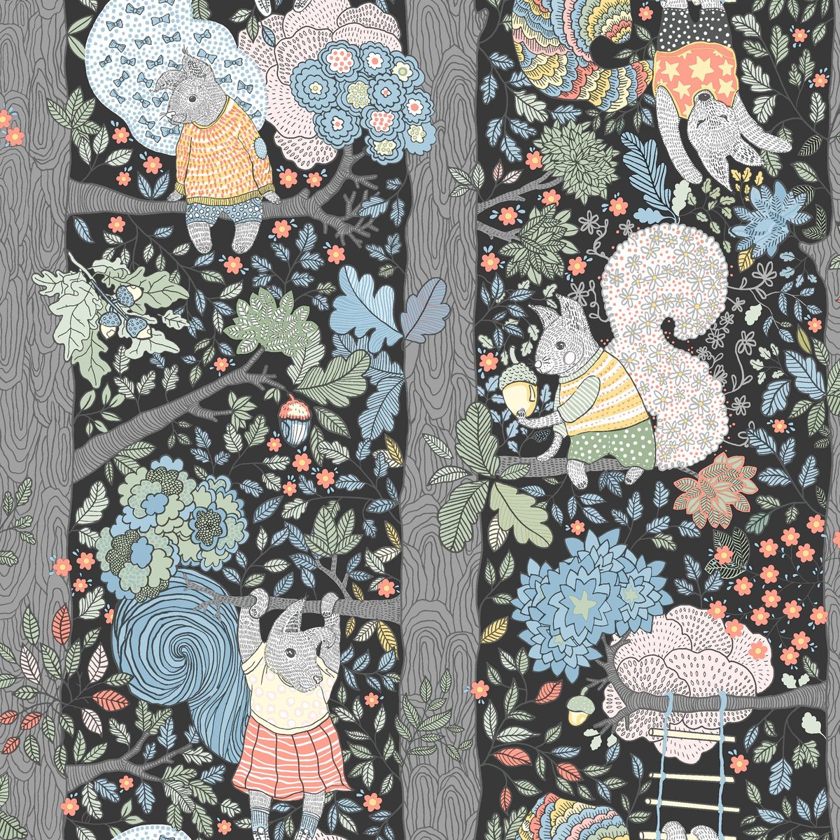 Boråstapeter Vliesbehang 6252 - Scandinavian Designers Mini - Botanisch Grijs - 53cm x 10.05m