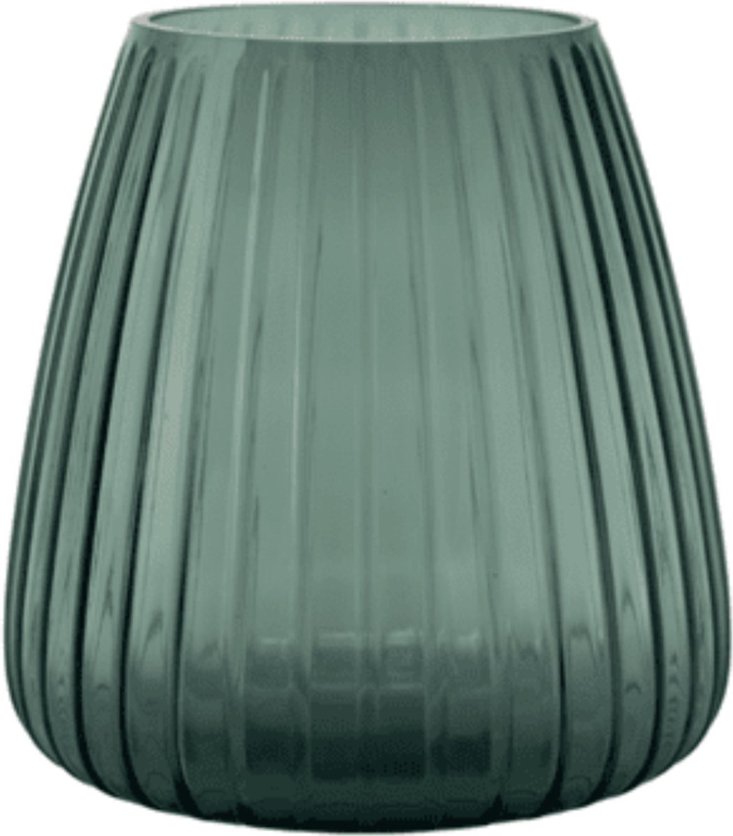 XLBoom DIM 2.0 Small Groen – Mondgeblazen glazen vaas met streeppatroon – Verkrijgbaar in Green | Blue | Grey – Tijdloze design vaas door Ann & GJ