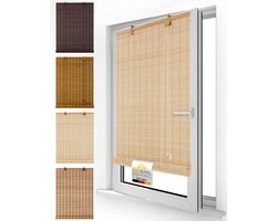 Sol Royal BR7 Bamboe Rolgordijn Zonder Boren 90x160 cm Natuur Houten Jaloezie voor Binnen 90 cm Breed Inkijkbescherming & Zonwering