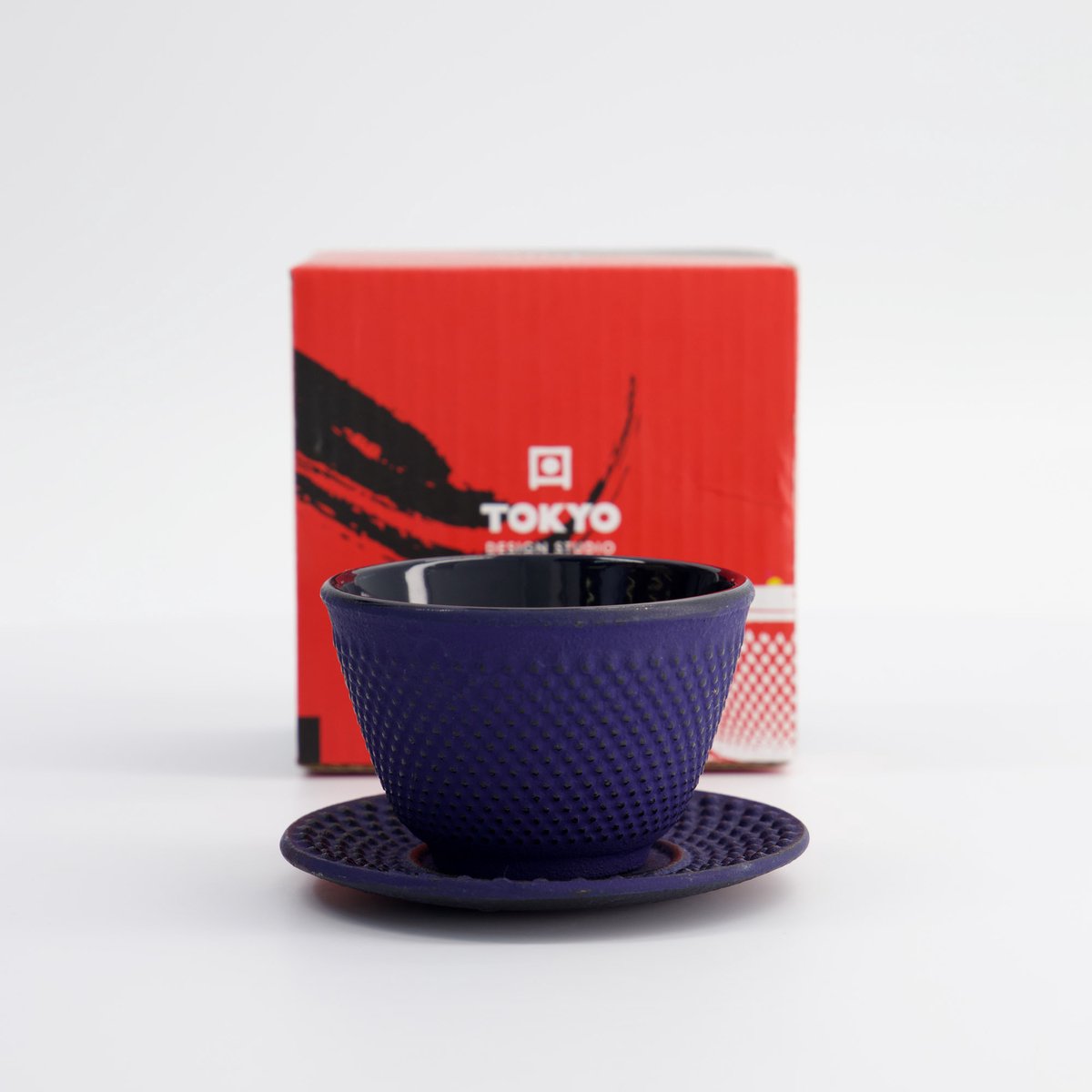 Tokyo Design Studio – Arare Theekop en Schotel – 120 ml – Blauw – Gietijzer