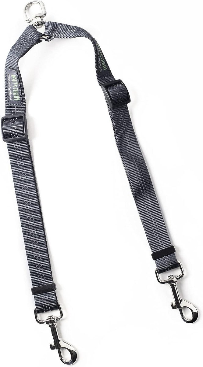 Mighty Paw Double Dog Leash - Onze Two Dog Lead is verstelbaar en Tangle Free. Pas de lengte van elke lead aan voor handig leash lopen. Werkt voor zowel kleine als grote honden, Coupler, Grijs