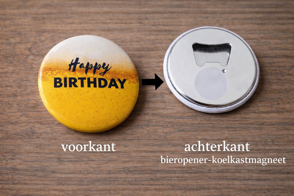 Bieropener Magneet – “Happy Birthday” – Origineel Cadeau