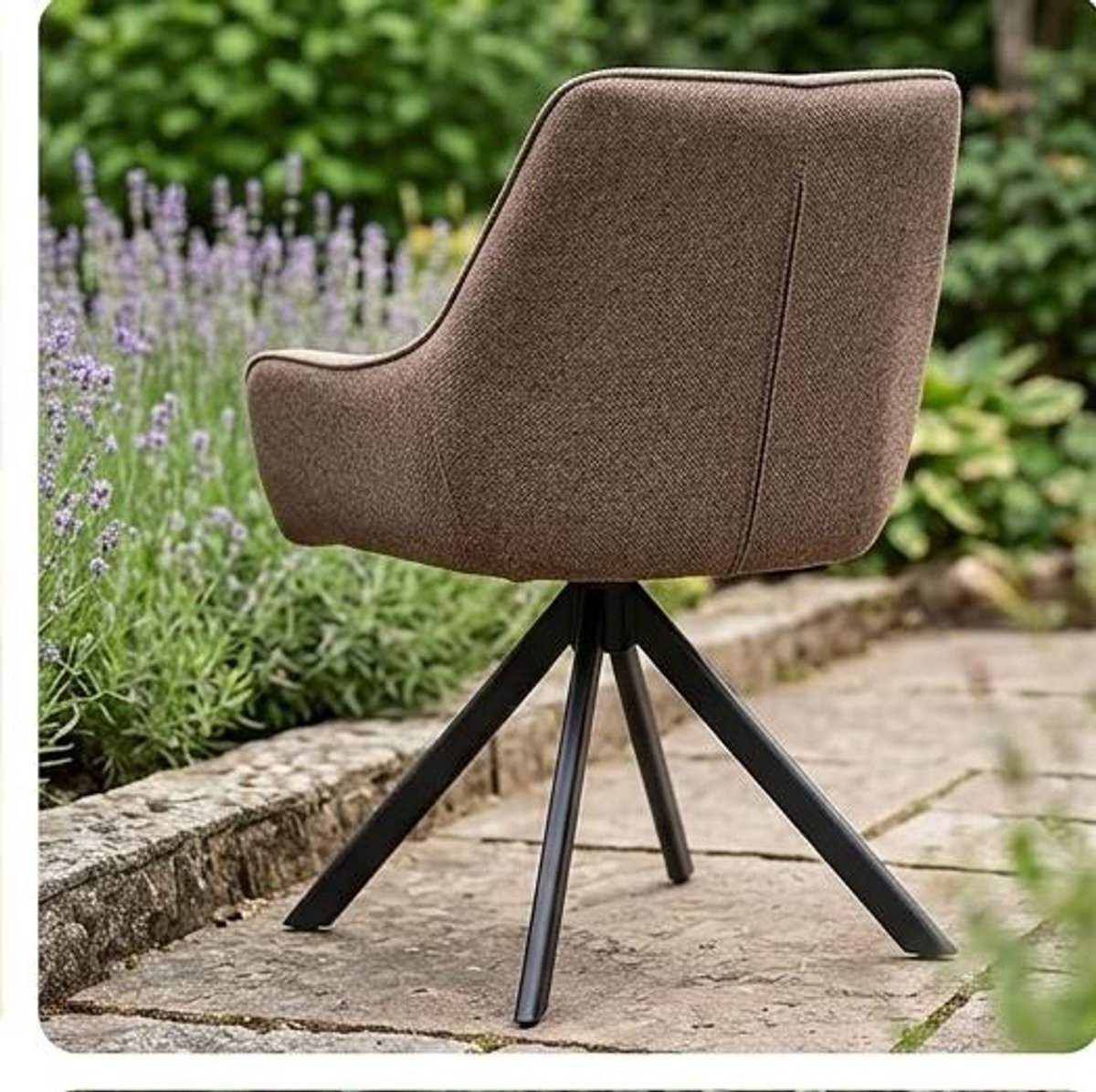 Draaibare Eetkamerstoelen Set van 4 62x57x82 cm – 360° Draaibaar, Gestoffeerde Stoelen met Armleuningen, Ergonomische Rugleuning, Metalen Frame, Belastbaar tot 150 kg, Linnen Beige – Urbanhome