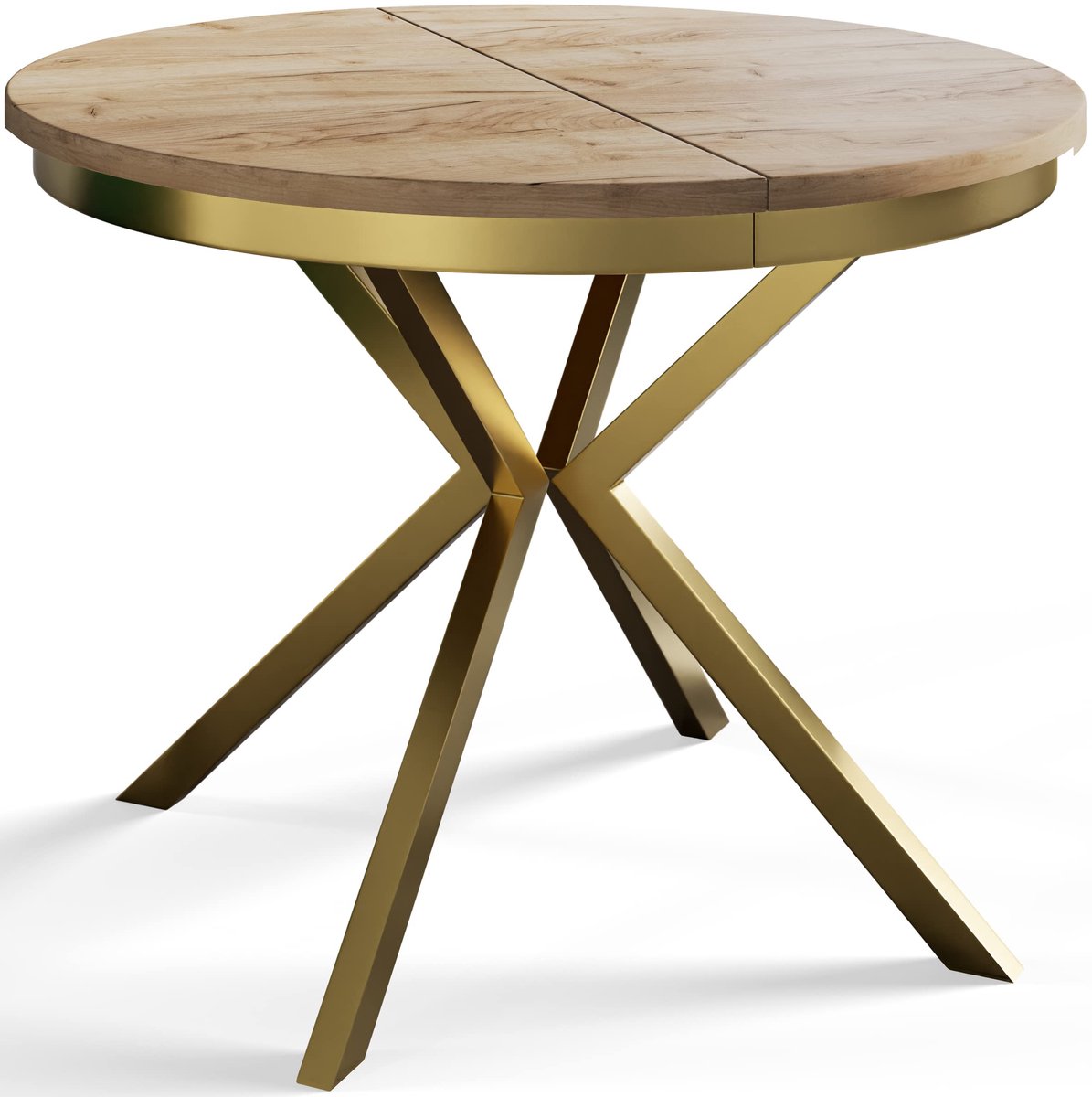 Uittrekbare Eettafel Bergo, Tafel 120-200 cm, Keukentafel, Bruin