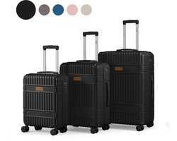 SKYCASES Kofferset - Classic Heritage - 3 Delig - Handbagage & Check-in Koffers - 36L/63L/100L - TSA Slot - 360° geruisloze wielen - Lichtgewicht - Zwart