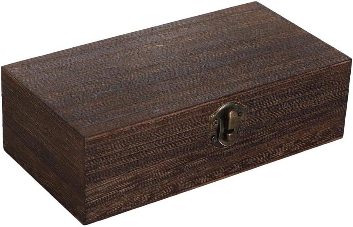 Houten Opbergdoos - Houten Kist Sieraden - Hobby Projecten Maken - Met Scharnierend Deksel - 20x10x6 cm - Donkerbruin